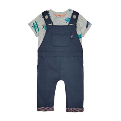 Baby boys' navy top and dungarees set